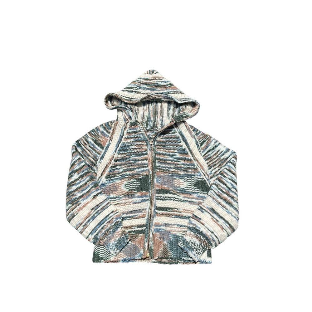 Urban Variegated Striped Knitted Hoodie Size S/M Wool Blend